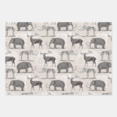 Paleontoloog Wooly Mammoth en Giant Irish Elk Inpakpapier Vel (Voorkant)