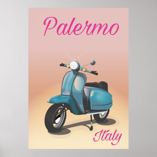 Palermo Italië Scooter poster (Voorkant)