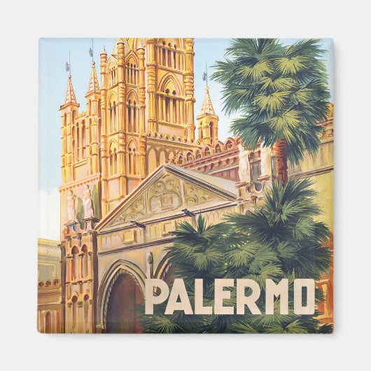 Palermo Italië vintage reismagneet Magneet (Voorkant)