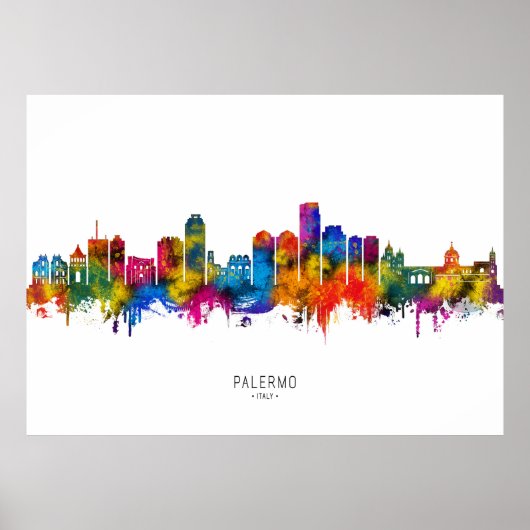Palermo Italy Skyline Poster (Voorkant)