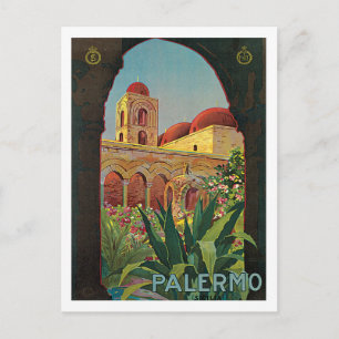 Palermo Sicilia Italië Vintage Travel Poster Art Briefkaart