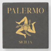 Palermo Sicilia Stenen Onderzetter (Voorkant)
