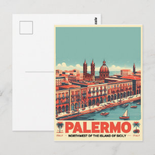 Palermo Sicilië Italiaanse vintage souvenir cadeau Briefkaart