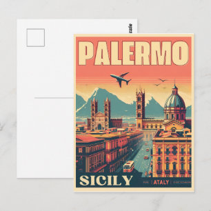 Palermo Sicilië Italiaanse vintage souvenir cadeau Briefkaart
