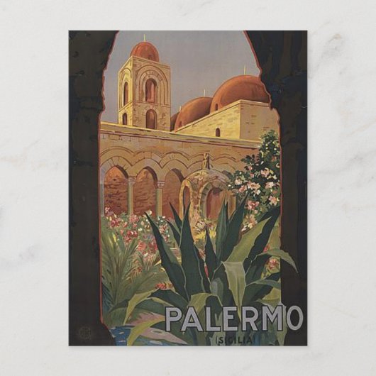 Palermo Sicily Vintage Travel Briefkaart (Voorkant)