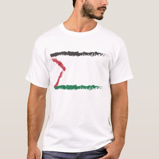 Palestijns Abstract Flag Chalk Design T-shirt (Voorkant)