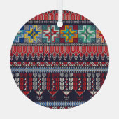 Palestijns borduurmotief patroon. glas ornament (Achterkant)