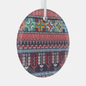 Palestijns borduurmotief patroon. glas ornament (Voorkant Rechts)