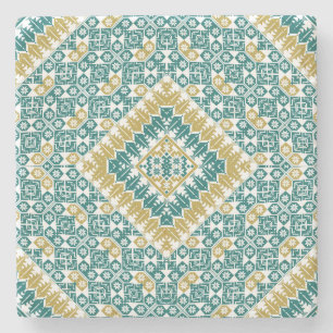 Palestijns borduurpatroon Gedrukt ontwerp Stenen Onderzetter