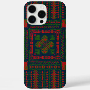 Palestijns Borduurwerk Tatreez rood groen 5 Patroo iPhone 16 Pro Max Hoesje