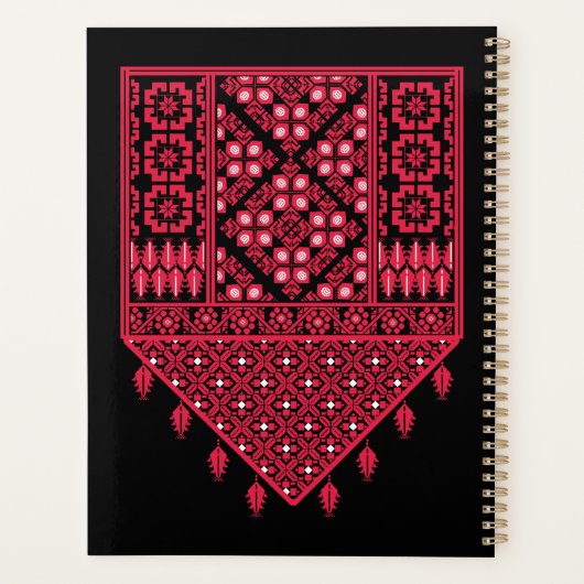 Palestijns Embroidery Tatreez gedrukt ontwerp Planner (Achterkant)