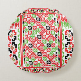 Palestijns Embroidery Tatreez gedrukt ontwerp Rond Kussen