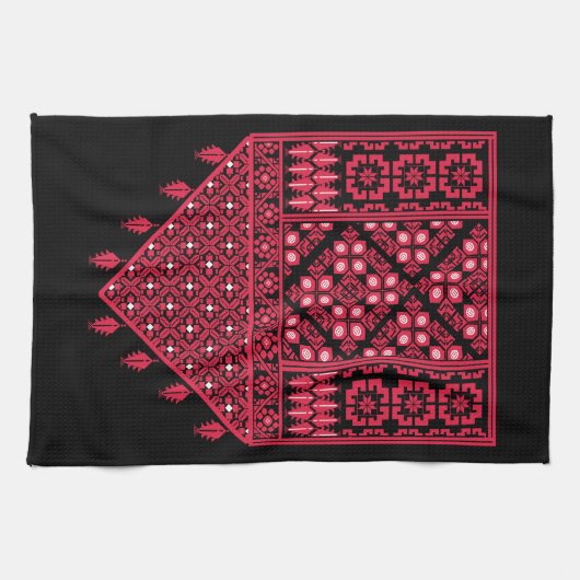 Palestijns Embroidery Tatreez gedrukt ontwerp Theedoek (Horizontaal)