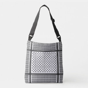 Palestijns-Joraanse kuffiya zwart-wit Crossbody Tas