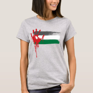 Palestijns met bloed bevlekt vlag T-shirt – Grunge