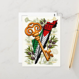 Palestijns sleutelsymbool van het recht op terugke briefkaart