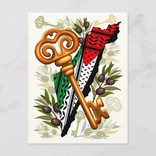 Palestijns sleutelsymbool van het recht op terugke feestdagenkaart (Voorkant)