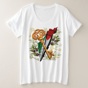 Palestijns sleutelsymbool van het recht op terugke grote maat t-shirt