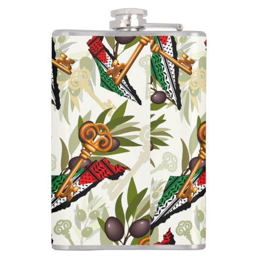 Palestijns sleutelsymbool van het recht op terugke heupfles (Achterkant)