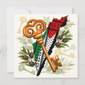 Palestijns sleutelsymbool van het recht op terugke kaart (Voorkant)