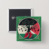 Palestijnse cultuur | Palestijnse watermeloen, oli Vierkante Button 5,1 Cm (Voorkant /achterkant)