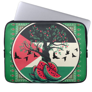 Palestijnse cultuur Palestijnse watermeloen olijfb Laptop Sleeve