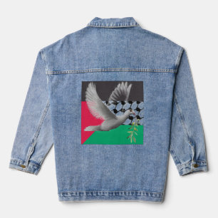 Palestijnse Dove van Vrede Vlag Denim Jean Jacket
