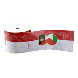 Palestijnse engel Zwart haar gekleed in vlag Grosgrain Lint