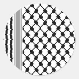 Palestijnse Hatta Keffiyeh Kufiya Folk (2 Patroon) Ronde Sticker