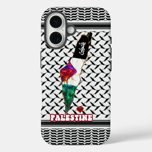 Palestijnse kaart keffiyeh met Arabisch lettertype Case-Mate iPhone Case (Achterkant)