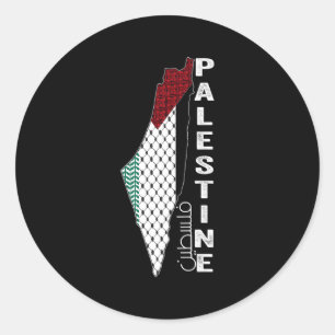 Palestijnse kaart Keffiyeh Thobe patronen Palestin Ronde Sticker