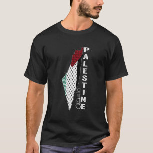 Palestijnse kaart Keffiyeh Thobe patronen Palestin T-shirt