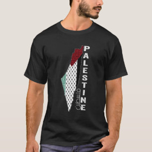 Palestijnse kaart Keffiyeh Thobe patronen Palestin T-shirt
