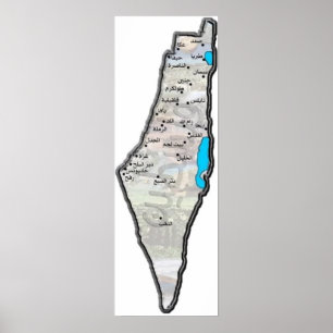 Palestijnse kaart met Arabische letters Poster