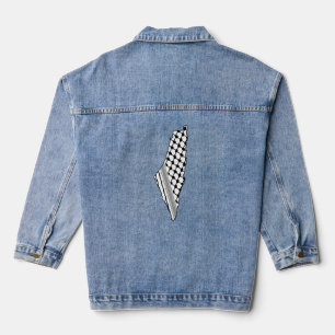 Palestijnse keffiyeh, gratis kaart van Palestina K Denim Jacket