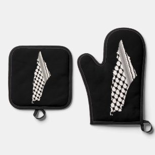 Palestijnse keffiyeh, gratis kaart van Palestina K Ovenwant & Pannenlap Set