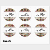 Palestijnse kleurrijke Tatreez bruiloft gunst Stic Ronde Sticker (Vel)