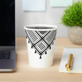 Palestijnse Kufeyyeh in het zwart Papieren Bekers