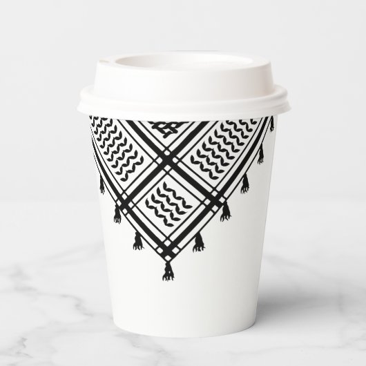Palestijnse Kufeyyeh in het zwart Papieren Bekers (Achterkant)