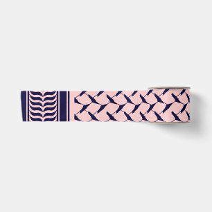 Palestijnse kuffiya ROZE en donkerblauw Lint