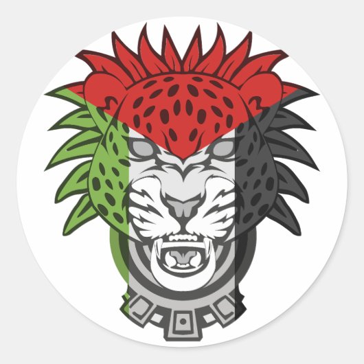 Palestijnse leeuw - Palestine FLAG Lion Ronde Sticker (Voorkant)