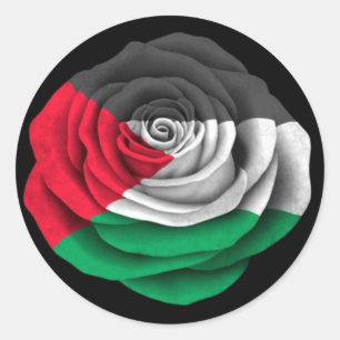 Palestijnse Roos vlag zwarte vlag Ronde Sticker