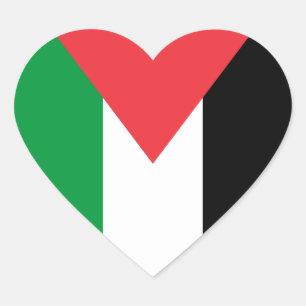 Palestijnse staatsvlag hart sticker