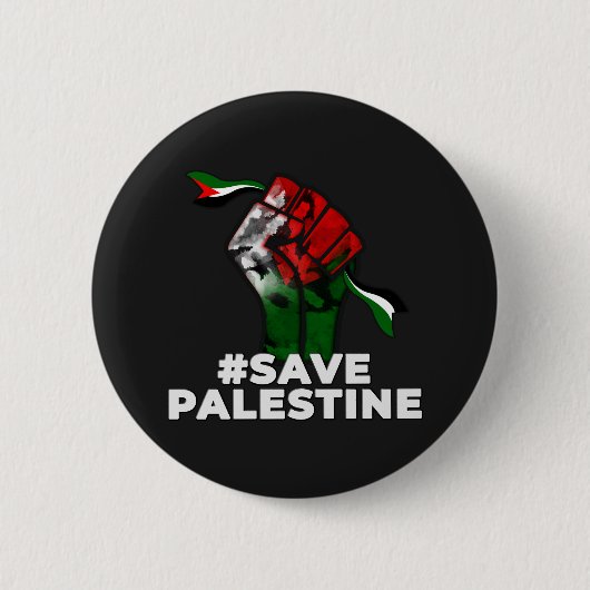 Palestijnse T-shirt, Palestijnse savon Ronde Button 5,7 Cm (Voorkant)