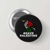 Palestijnse T-shirt, Palestijnse savon Ronde Button 5,7 Cm (Voorkant /achterkant)