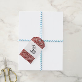 Palestijnse Tatreez-afdruk in rood Cadeaulabel