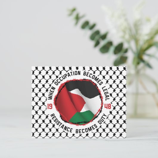 Palestijnse Verzetsbezetting Mensenrechten Feestdagenkaart (Staand voorkant)
