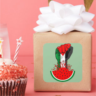 Palestijnse verzetsstrijders steken de kop op in W Vierkante Sticker