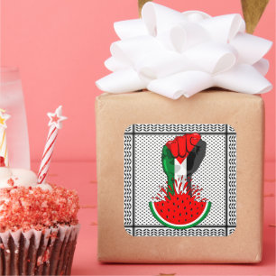 Palestijnse verzetsstrijders steken de kop op in W Vierkante Sticker