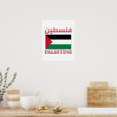 Palestijnse vlag ف س ط ن Arabisch en Engels WordAr Poster (Keuken)